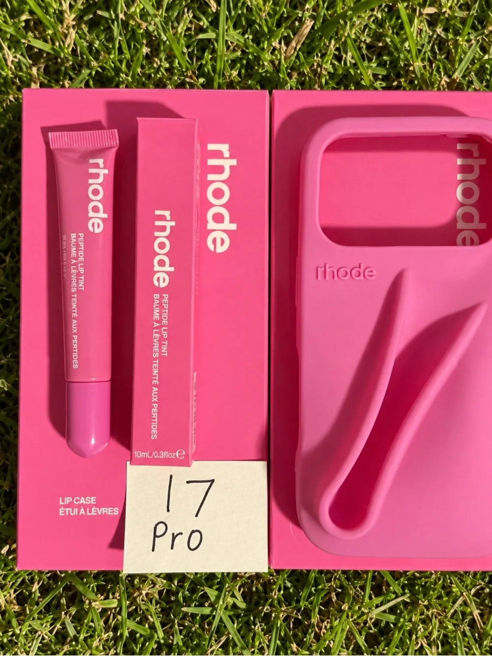 RHODE Pink Lip Case with Matching Lip Tube for iPhone 17 Pro